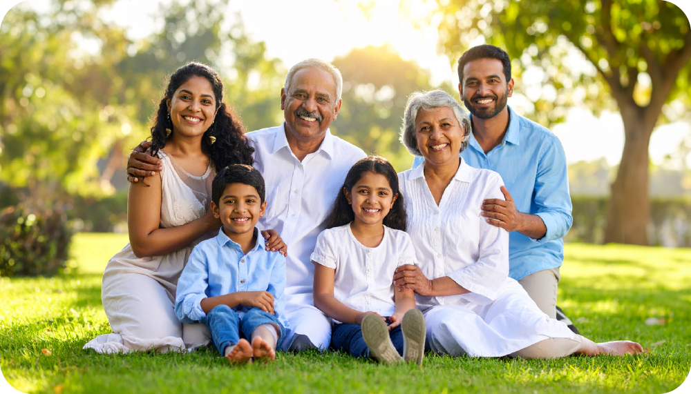 Happy family representing good health